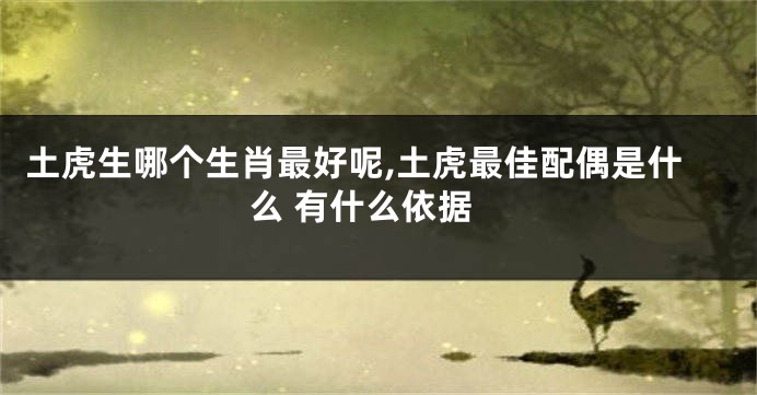 土虎生哪个生肖最好呢,土虎最佳配偶是什么 有什么依据