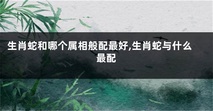 生肖蛇和哪个属相般配最好,生肖蛇与什么最配