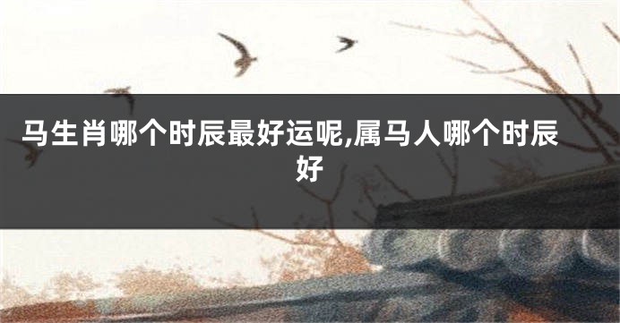 马生肖哪个时辰最好运呢,属马人哪个时辰好