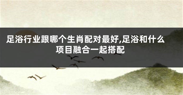 足浴行业跟哪个生肖配对最好,足浴和什么项目融合一起搭配