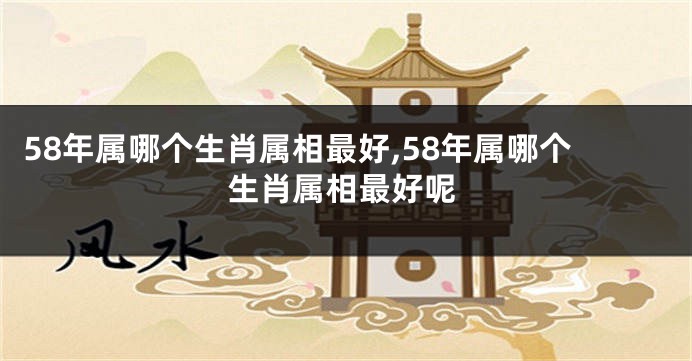 58年属哪个生肖属相最好,58年属哪个生肖属相最好呢
