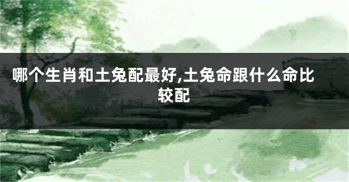 哪个生肖和土兔配最好,土兔命跟什么命比较配