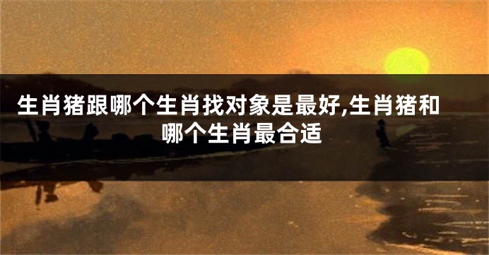 生肖猪跟哪个生肖找对象是最好,生肖猪和哪个生肖最合适