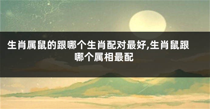 生肖属鼠的跟哪个生肖配对最好,生肖鼠跟哪个属相最配