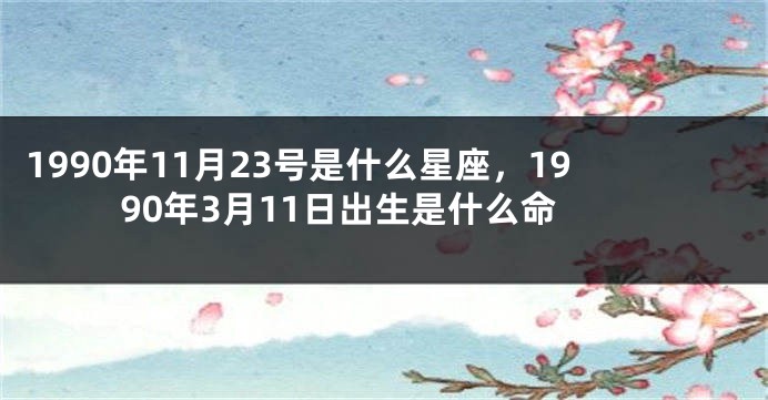 1990年11月23号是什么星座，1990年3月11日出生是什么命