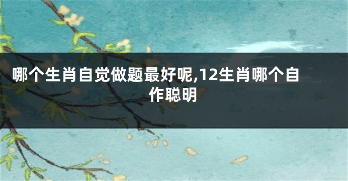 哪个生肖自觉做题最好呢,12生肖哪个自作聪明