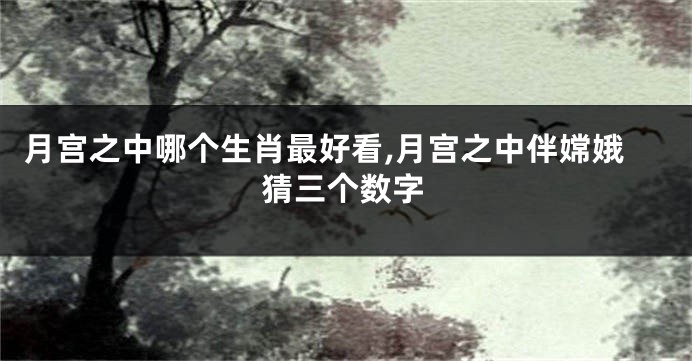 月宫之中哪个生肖最好看,月宫之中伴嫦娥猜三个数字