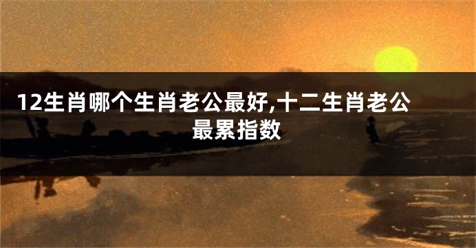 12生肖哪个生肖老公最好,十二生肖老公最累指数