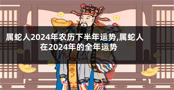 属蛇人2024年农历下半年运势,属蛇人在2024年的全年运势