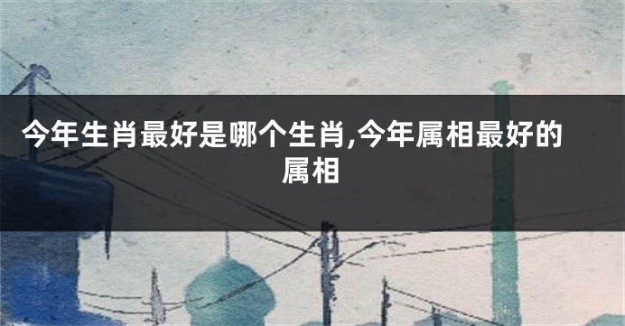 今年生肖最好是哪个生肖,今年属相最好的属相