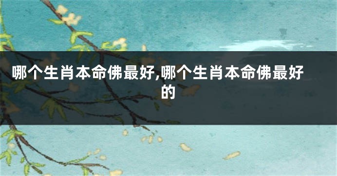 哪个生肖本命佛最好,哪个生肖本命佛最好的