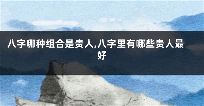 八字哪种组合是贵人,八字里有哪些贵人最好
