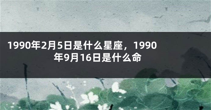 1990年2月5日是什么星座，1990年9月16日是什么命