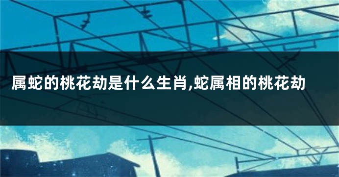 属蛇的桃花劫是什么生肖,蛇属相的桃花劫