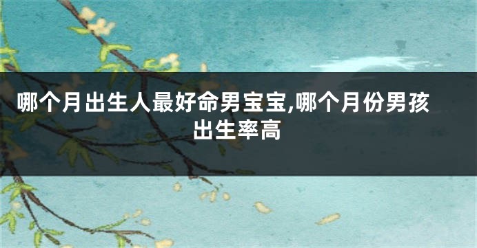 哪个月出生人最好命男宝宝,哪个月份男孩出生率高