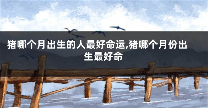 猪哪个月出生的人最好命运,猪哪个月份出生最好命