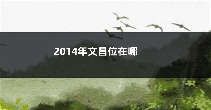 2014年文昌位在哪
