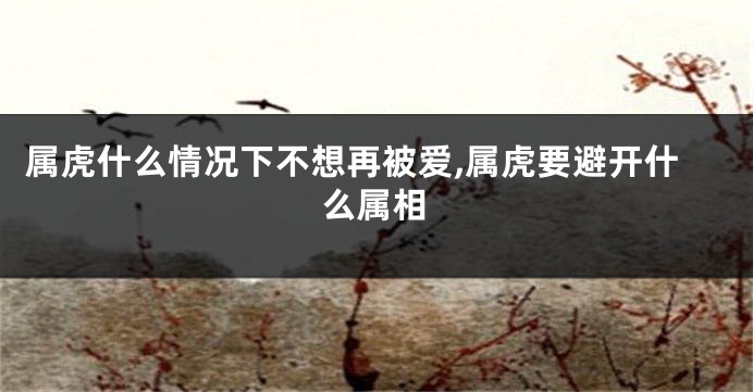 属虎什么情况下不想再被爱,属虎要避开什么属相