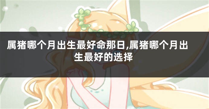 属猪哪个月出生最好命那日,属猪哪个月出生最好的选择