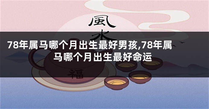 78年属马哪个月出生最好男孩,78年属马哪个月出生最好命运