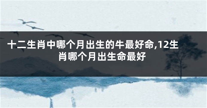 十二生肖中哪个月出生的牛最好命,12生肖哪个月出生命最好