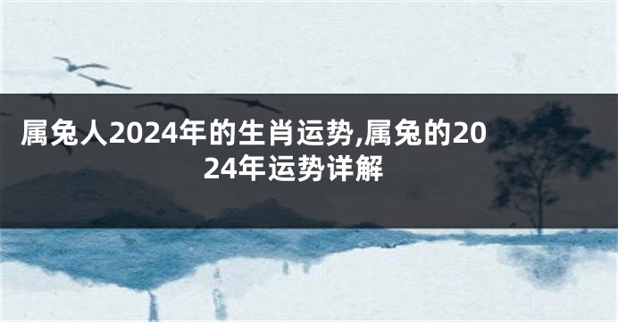属兔人2024年的生肖运势,属兔的2024年运势详解