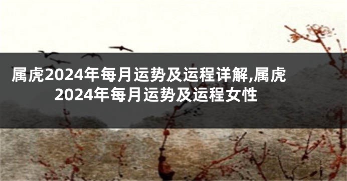 属虎2024年每月运势及运程详解,属虎2024年每月运势及运程女性