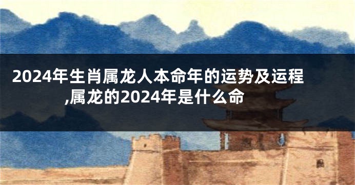 2024年生肖属龙人本命年的运势及运程,属龙的2024年是什么命