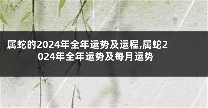 属蛇的2024年全年运势及运程,属蛇2024年全年运势及每月运势