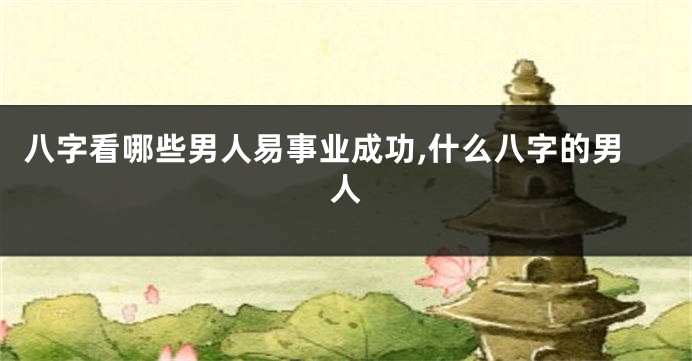 八字看哪些男人易事业成功,什么八字的男人
