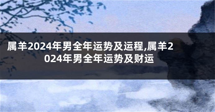 属羊2024年男全年运势及运程,属羊2024年男全年运势及财运