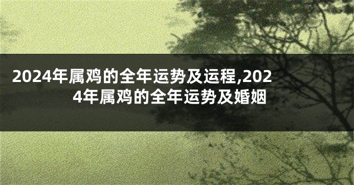 2024年属鸡的全年运势及运程,2024年属鸡的全年运势及婚姻