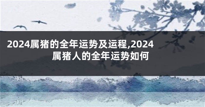 2024属猪的全年运势及运程,2024属猪人的全年运势如何