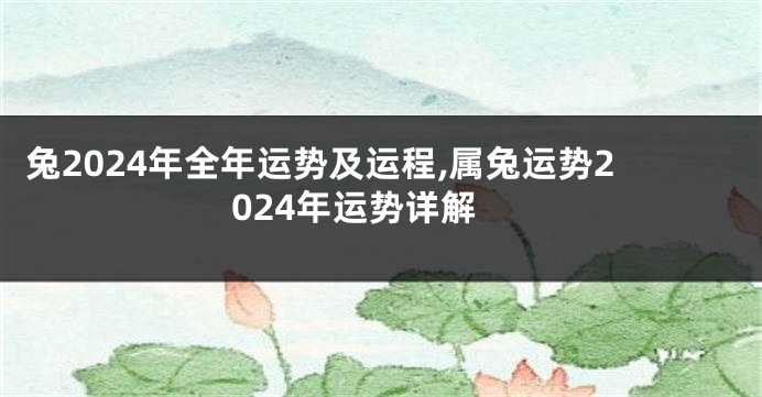 兔2024年全年运势及运程,属兔运势2024年运势详解