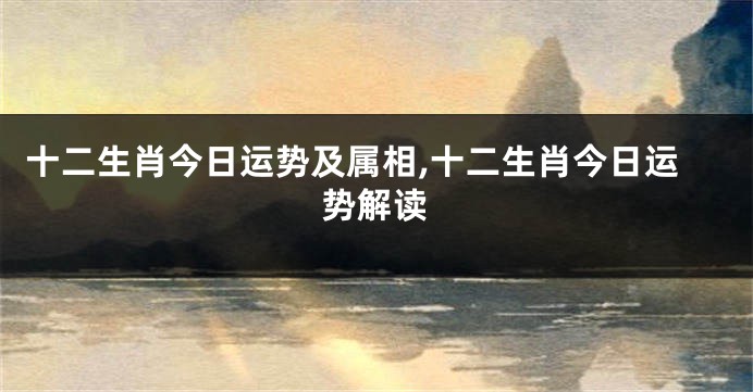 十二生肖今日运势及属相,十二生肖今日运势解读