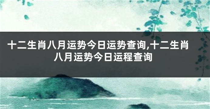 十二生肖八月运势今日运势查询,十二生肖八月运势今日运程查询