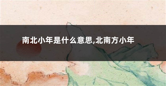 南北小年是什么意思,北南方小年