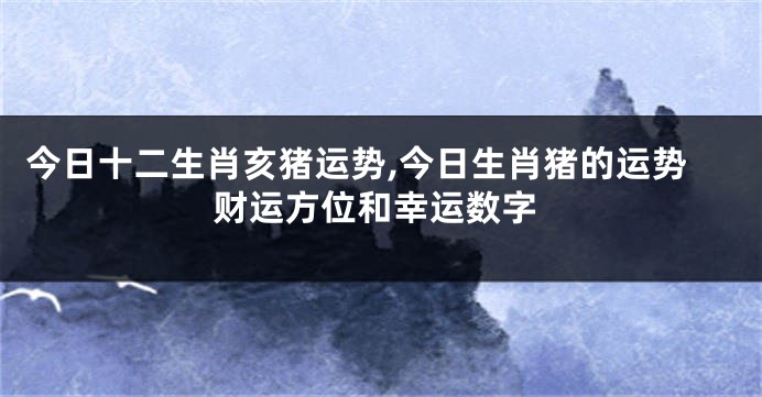 今日十二生肖亥猪运势,今日生肖猪的运势财运方位和幸运数字