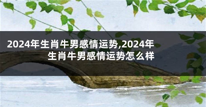 2024年生肖牛男感情运势,2024年生肖牛男感情运势怎么样