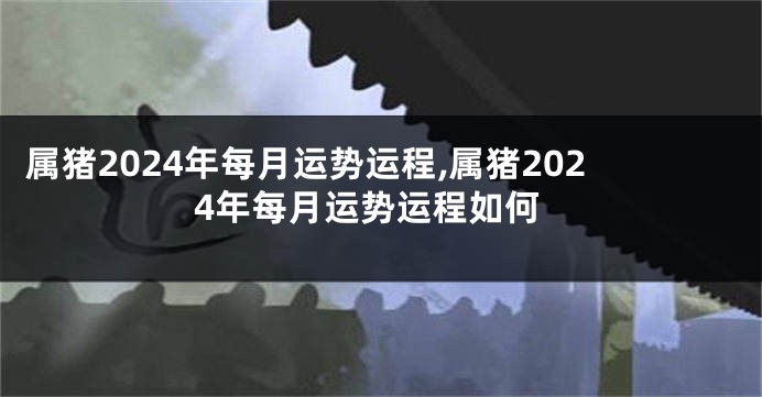 属猪2024年每月运势运程,属猪2024年每月运势运程如何