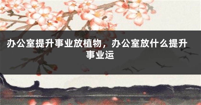 办公室提升事业放植物，办公室放什么提升事业运