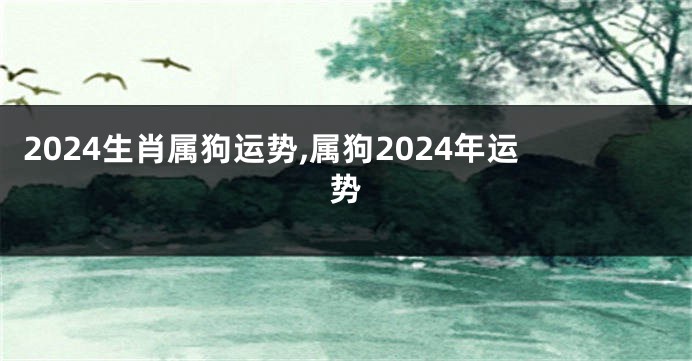 2024生肖属狗运势,属狗2024年运势