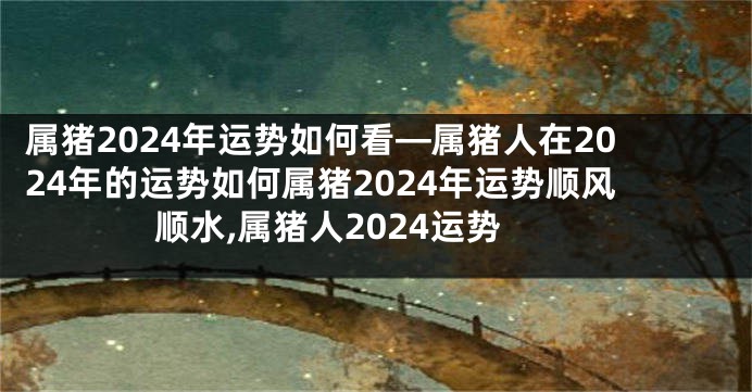 属猪2024年运势如何看—属猪人在2024年的运势如何属猪2024年运势顺风顺水,属猪人2024运势