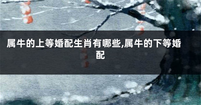 属牛的上等婚配生肖有哪些,属牛的下等婚配