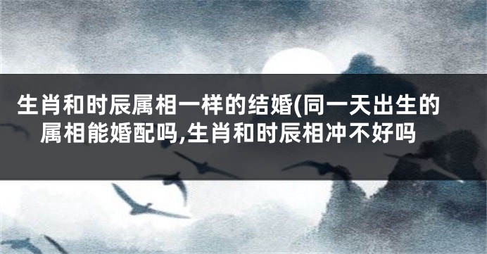 生肖和时辰属相一样的结婚(同一天出生的属相能婚配吗,生肖和时辰相冲不好吗