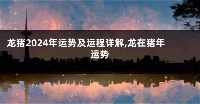 龙猪2024年运势及运程详解,龙在猪年运势