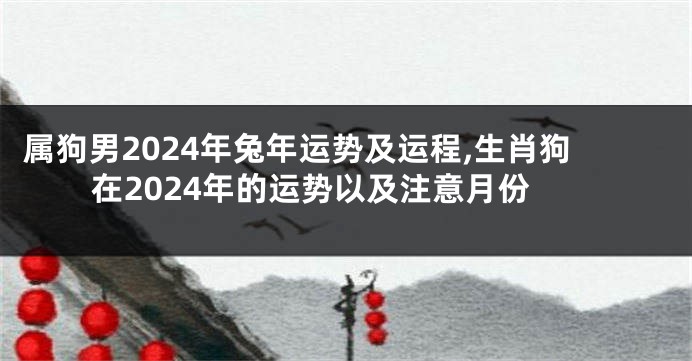属狗男2024年兔年运势及运程,生肖狗在2024年的运势以及注意月份