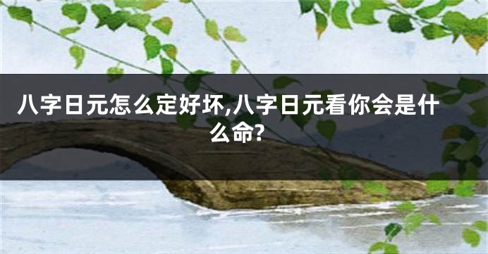 八字日元怎么定好坏,八字日元看你会是什么命?