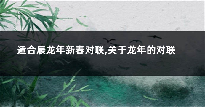适合辰龙年新春对联,关于龙年的对联