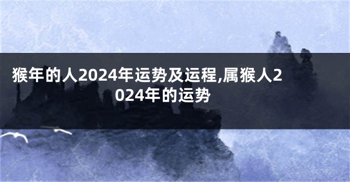 猴年的人2024年运势及运程,属猴人2024年的运势